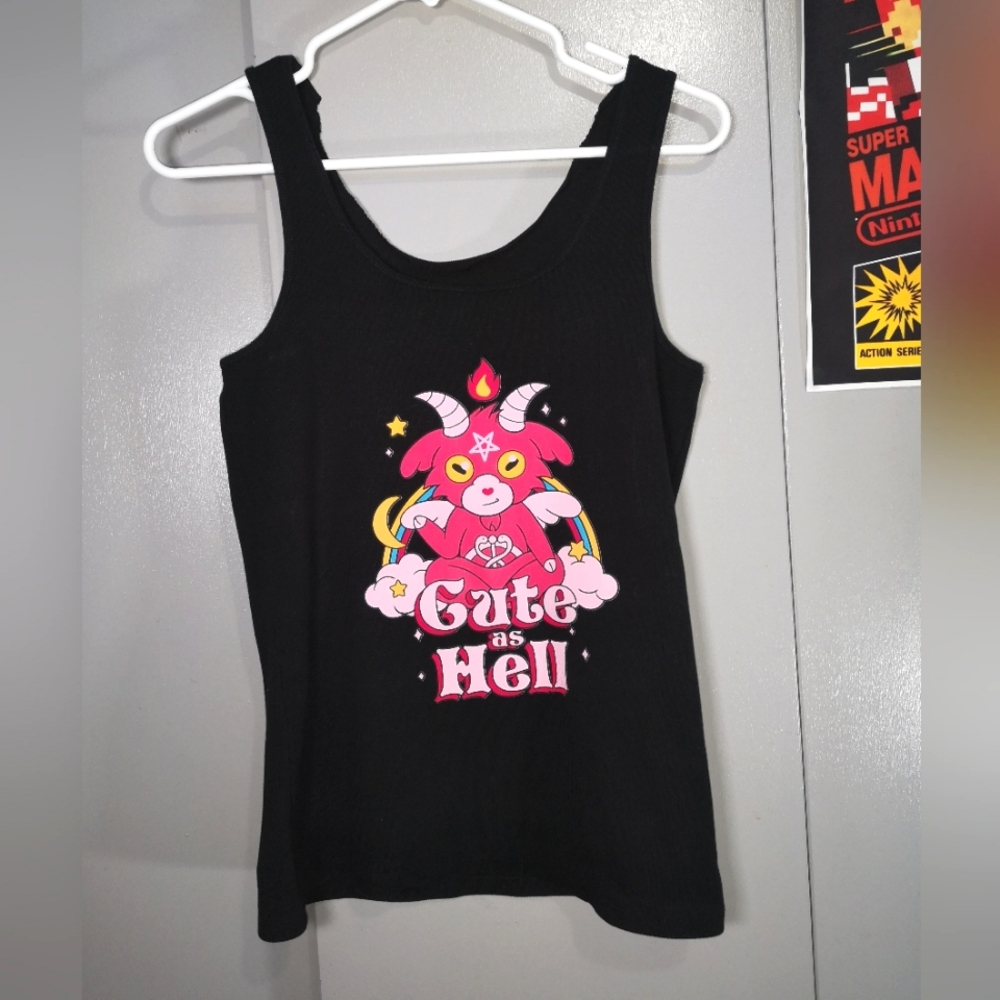 Cute As Hell Baphomet Devil Satan Tank Top